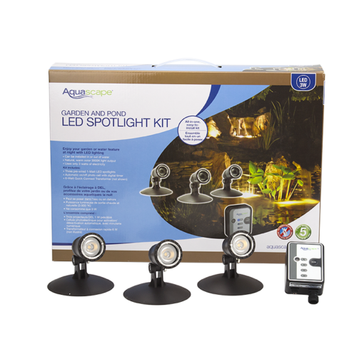 Aquascape Pond and Landscape LED 3-Light Spotlight Kit with Transformer and Photocell Timer (MPN 84030)