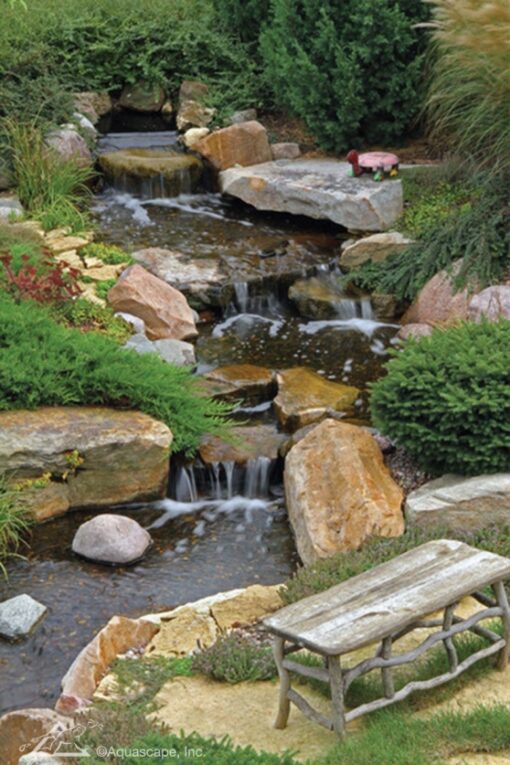 Aquascape Large Deluxe Pondless® Waterfall Kit 26′ Stream with AquaSurge® 4000-8000 Adjustable Flow Pond Pump (MPN 53069)